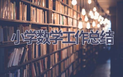 小學數學工作總結(17篇優選范文）num