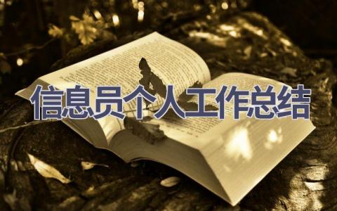 信息員個人工作總結(15篇優選范文）num