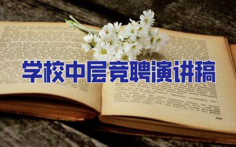 學校中層競聘演講稿 學校中層競聘演講稿三分鐘